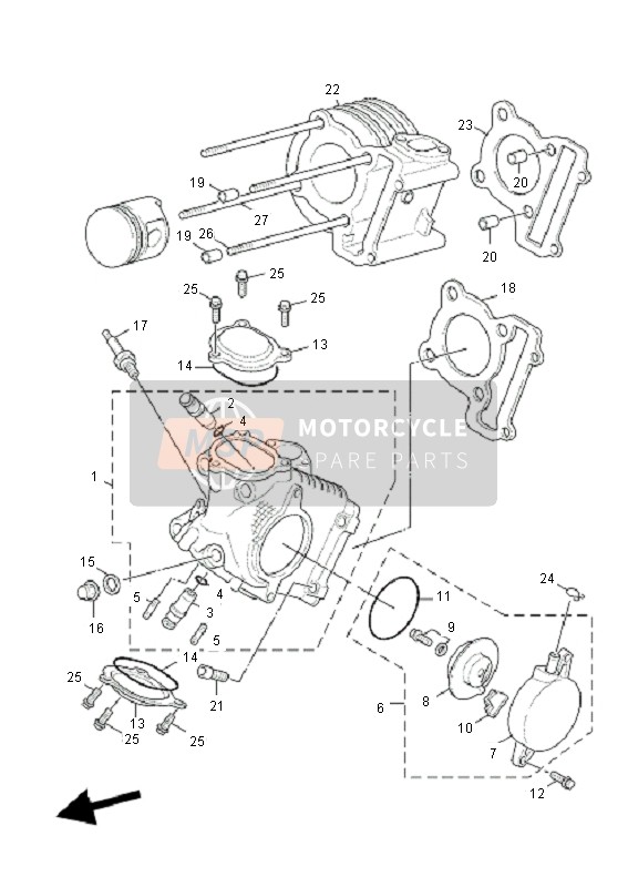 Yamaha NXC125E CYGNUS X 2011 Cabeza de cilindro para un 2011 Yamaha NXC125E CYGNUS X